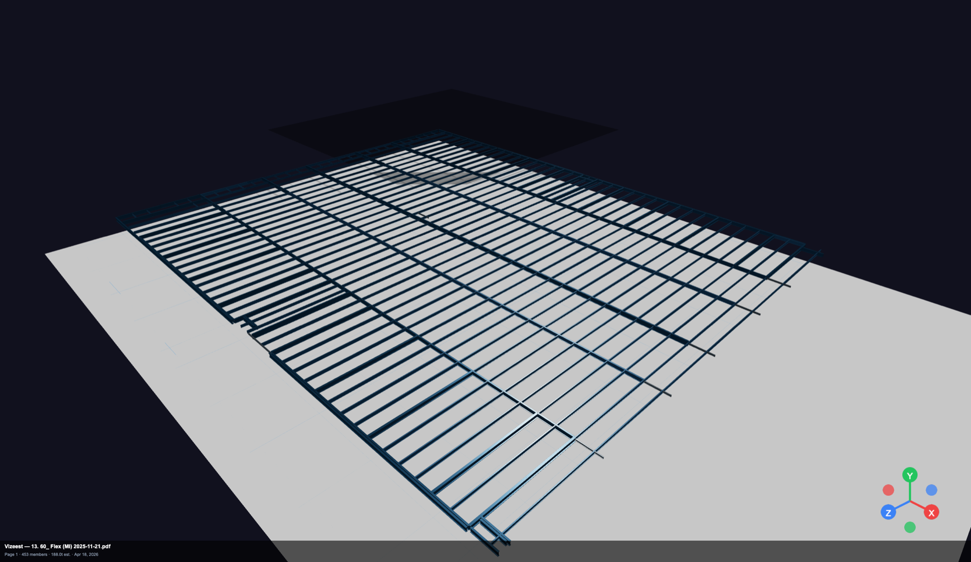 Flat drawings reconstructed into a 3D structural model